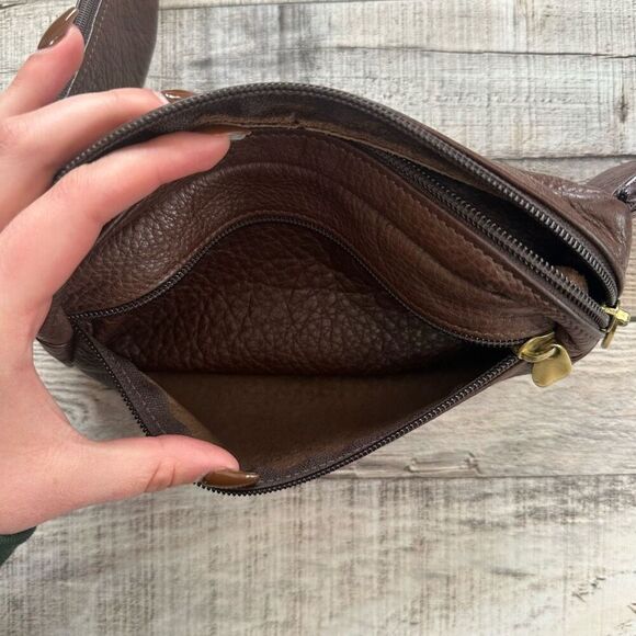 Vintage Libaire Brown Pebble Leather Unisex Waist Belt Bag Fanny Pack One Size - Picture 5 of 9